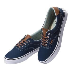 Vans Era 59 Casual Sneaker Lace Up Low Top Leather Trim Skate Blue M9 W10.5